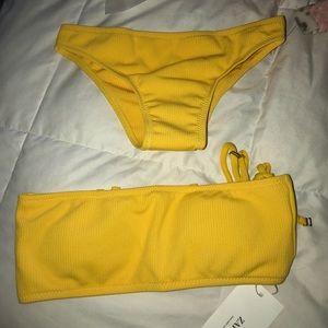 Yellow Bandeau Swim Suit